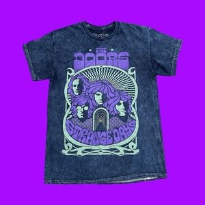 The Doors "Strange Days" Band T Shirt Acid Mineral Wash Graphic Tee Adult Medium